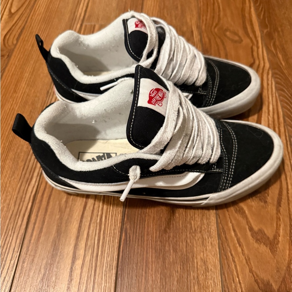 Vans Black and White Low-Top Skate Shoes